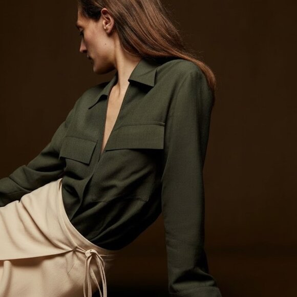 ZARA WOMAN STUDIO Shirt with Pockets Size M New With Tags $119 - Picture 3 of 12